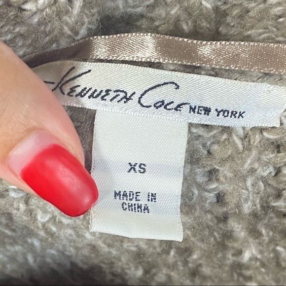 Kenneth Cole tan knit shirt sleeve button up cardigan size XS - Picture 2 of 8